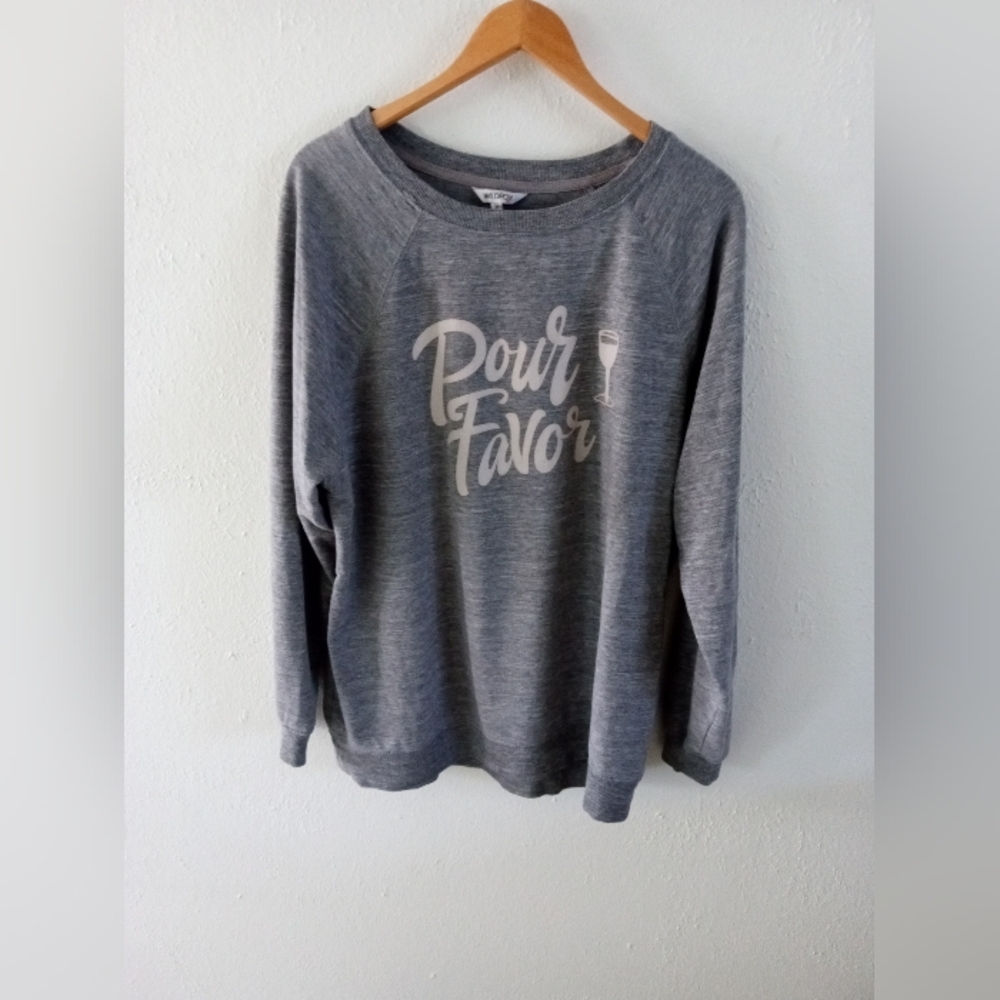 WILDFOX "Pour Favor" Wine Glass Oversized Sweatshirt | M - Picture 2 of 6